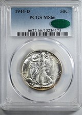 1944-D Walking Liberty Half Dollar 50C PCGS MS66 CAC