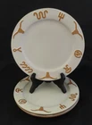 Frankoma King Ranch Bone White Set of 3 Salad Plates Longhorn Pottery