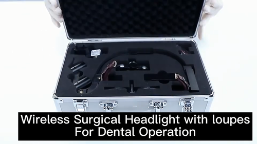 Lenti di ingrandimento binoculare dentale wireless 3,5X con luce frontale LED 5W 2 LED 2 batterie - Video 1 di 1
