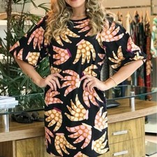 Farm Rio Size G Camisa Banana Farm Dress Cottonn Casual