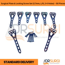 Surgical Plate & Locking Screw Set (2.7mm, L/R, 2-4 Holes) – 50 Pieces
