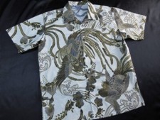 Japanese Aloha Shirt Kimono Yuzen Kyoto Japan Vintage Kyoyuzen my-705 Phoenix