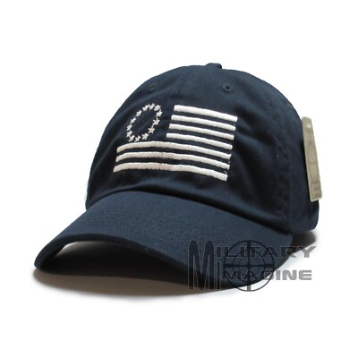 Betsy Ross Flag 13 Colonies 2A Hat Navy Cap Adjustable Embroidered Baseball