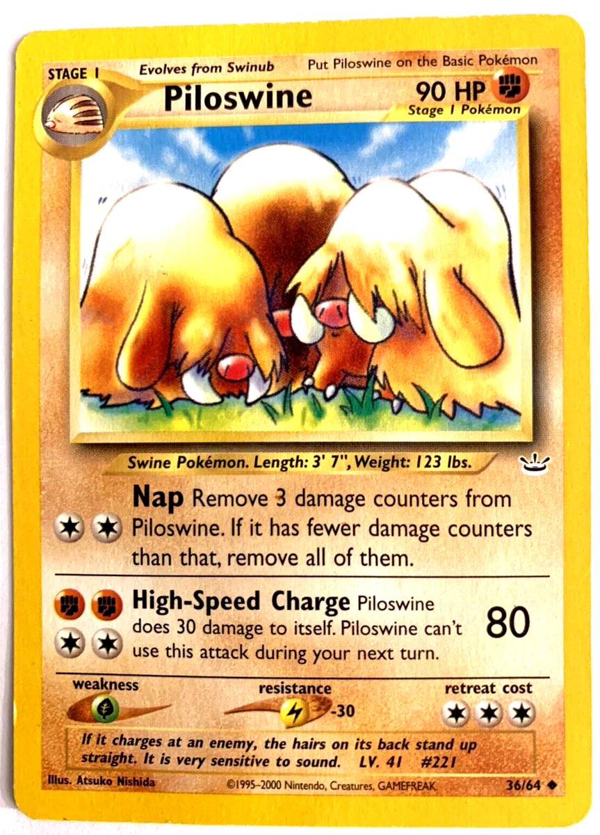 PILOSWINE - 36/64 - Neo Revelation - VINTAGE - Non-Holo - Uncommon