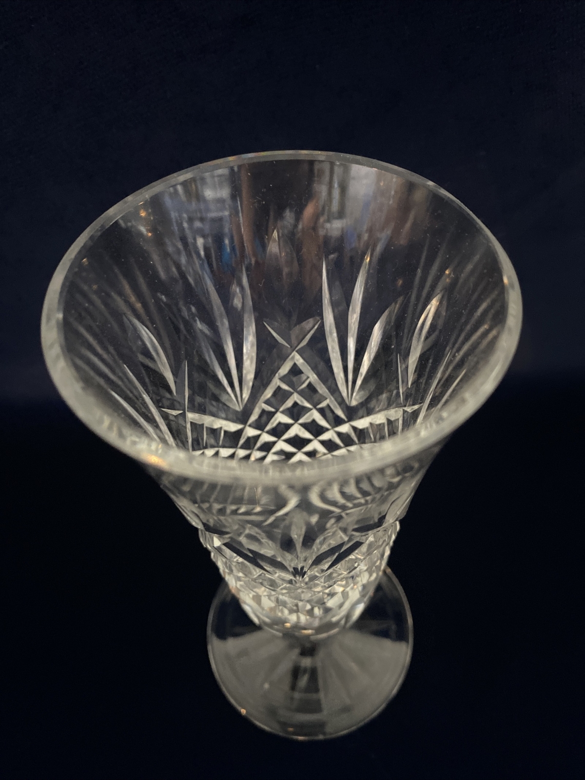 Waterford Clear Cut Crystal Ashbourne Pattern Footed 7" Vase.