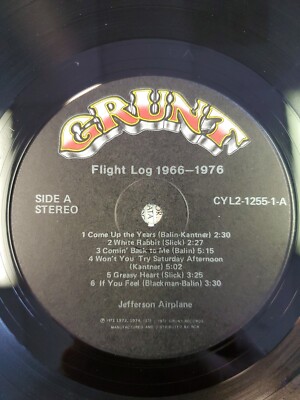 JEFFERSON AIRPLANE FLIGHT LOG 1966-1976 VINYL 2LP | eBay