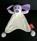 *. HAPPY BELLA BABY WHITE PURPLE PURPLE TRIANGLE FLAT BLANKET - VGC