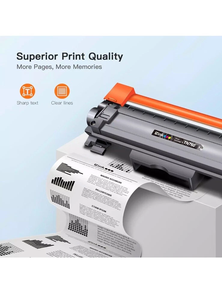 E-Z Ink (TM TN760 Compatible Toner Cartridges Replacement for Brother TN-760 TN7 - Image 3 of 4