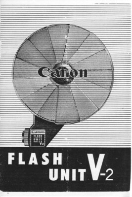 Canon Flash Unit V-2 Instruction Manual Reprint