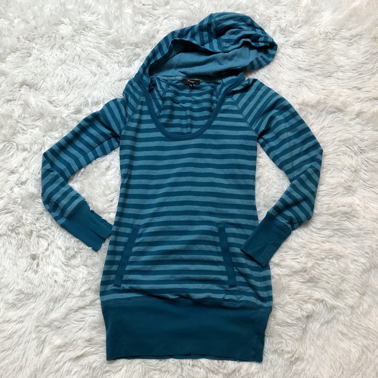 EXPRESS Size Extra Small Striped Long Sleeve Pull… - image 5