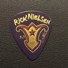 Cheap Trick Rick Nielsen 2009 Tour Guitar Pick Las Vegas Fleur-De-Lis Purple