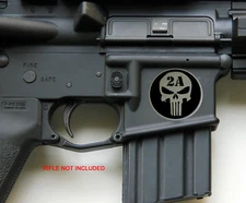 3D Metal 2nd Amendment Rifle Gun Sticker Emblem NRA Decal 1.25"