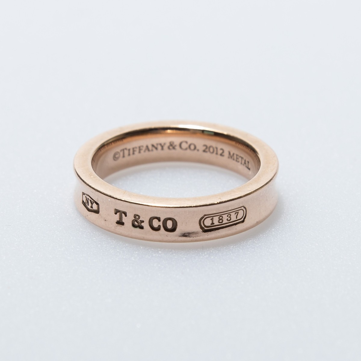 Tiffany&CO 1837 Rubedo Metal Ring Fashion Logo Round Jewellery 