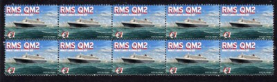 Queens Mary 2 Worlds Largest Ship Mint Stamp Strip 5