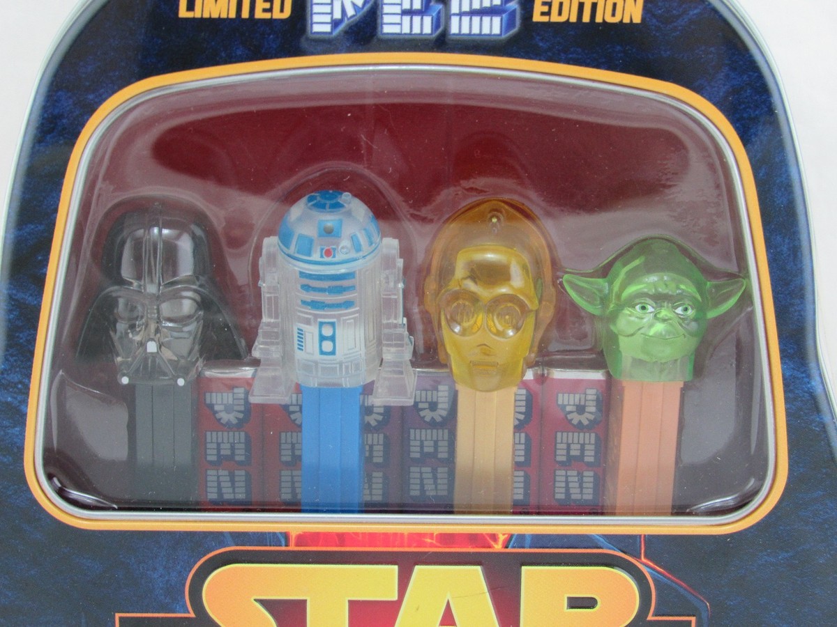 Star Wars PEZ Limited Edition Darth Vader Shaped Tin C-3PO, R2-D2