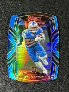 2020 Panini Select D'Andre Swift Light Blue Prizm Die Cut Rookie RC #251