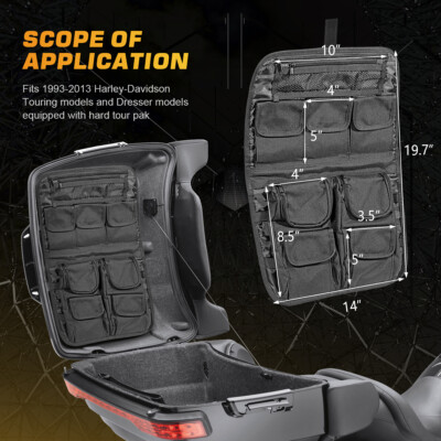 2pcs Saddlebag Hardbags Lid Organizer For Harley Touring Electra - Foto 2