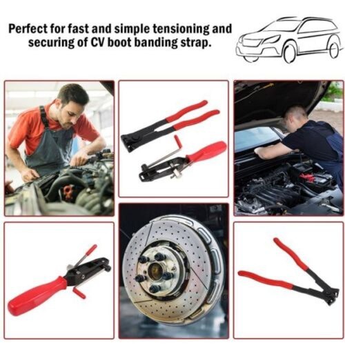 2PC Auto CV Joint Boot Clamp Pliers Set Ear Type Banding Crimper Cutter Tool - Picture 6 of 11