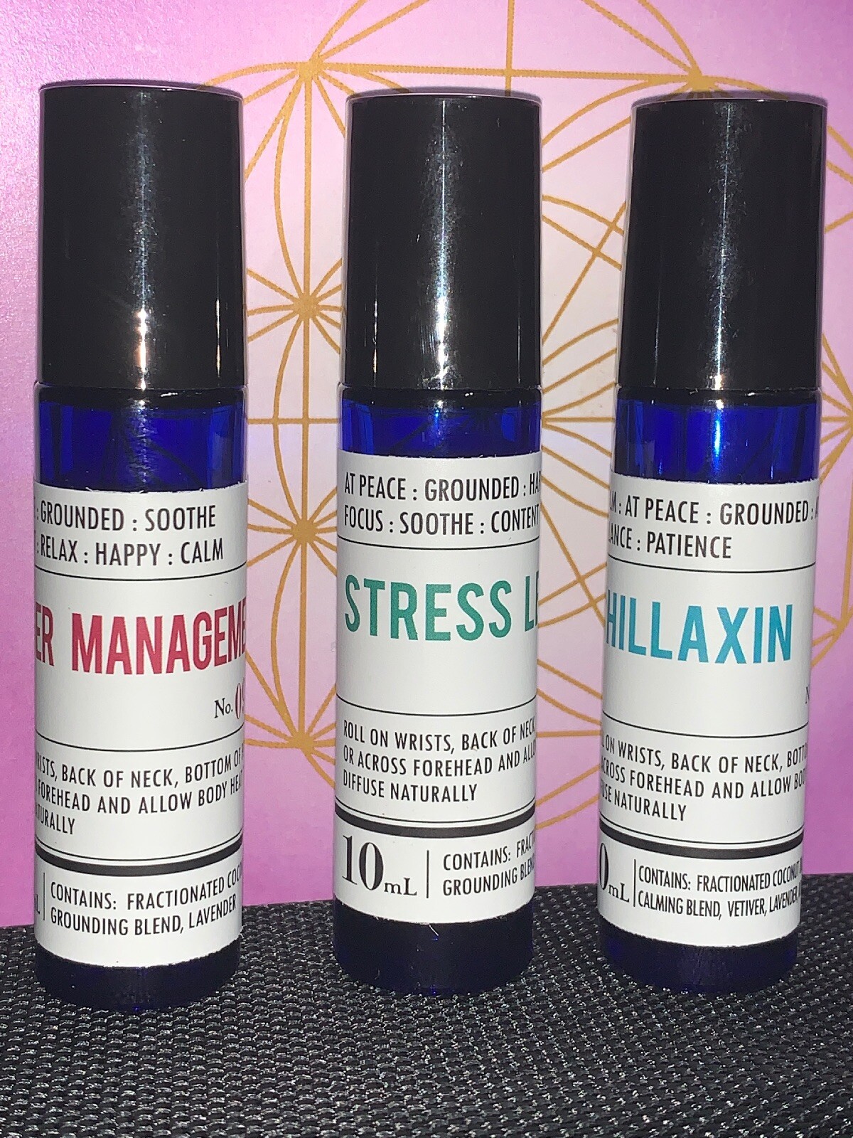 Essential Oils “ Manage Anger Stress Less” (3) Rollerball  Set-image