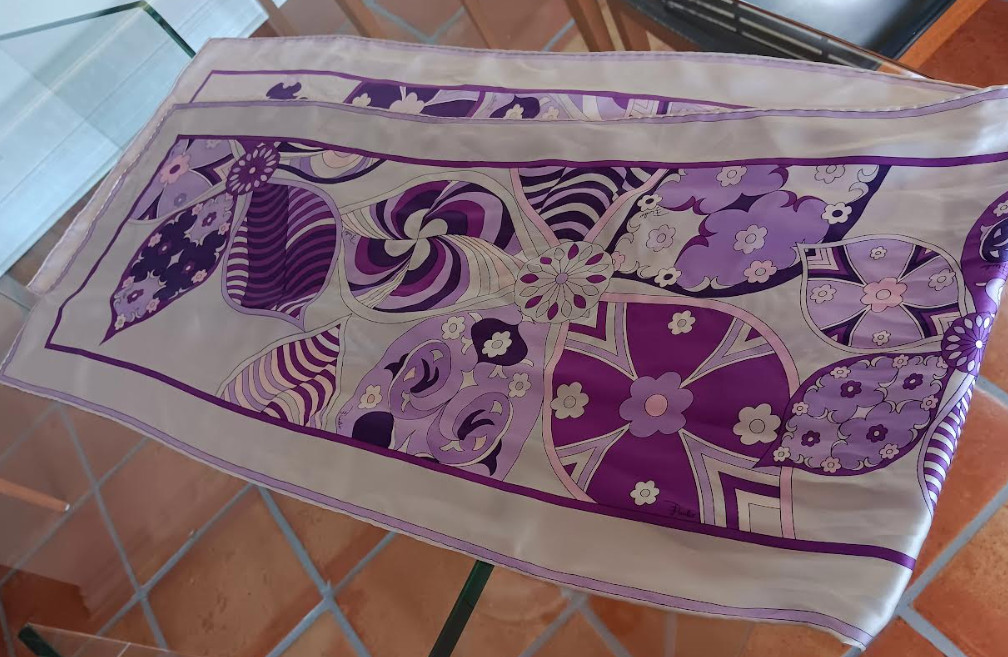 Emilio Pucci Signed 100% Silk Rectangular Scarf I… - image 1
