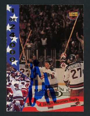 Steve Christoff Miracle On Ice 1980 USA Olympic Gold Hockey Signed Card E27759