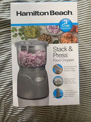 Hamilton Beach stack and press food chopper 3-Cup capacity, NEW SEALED