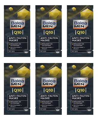 6 x 16ml | Balea MEN Anti Falten Gesichtsmaske Q10 (2x8 ml),