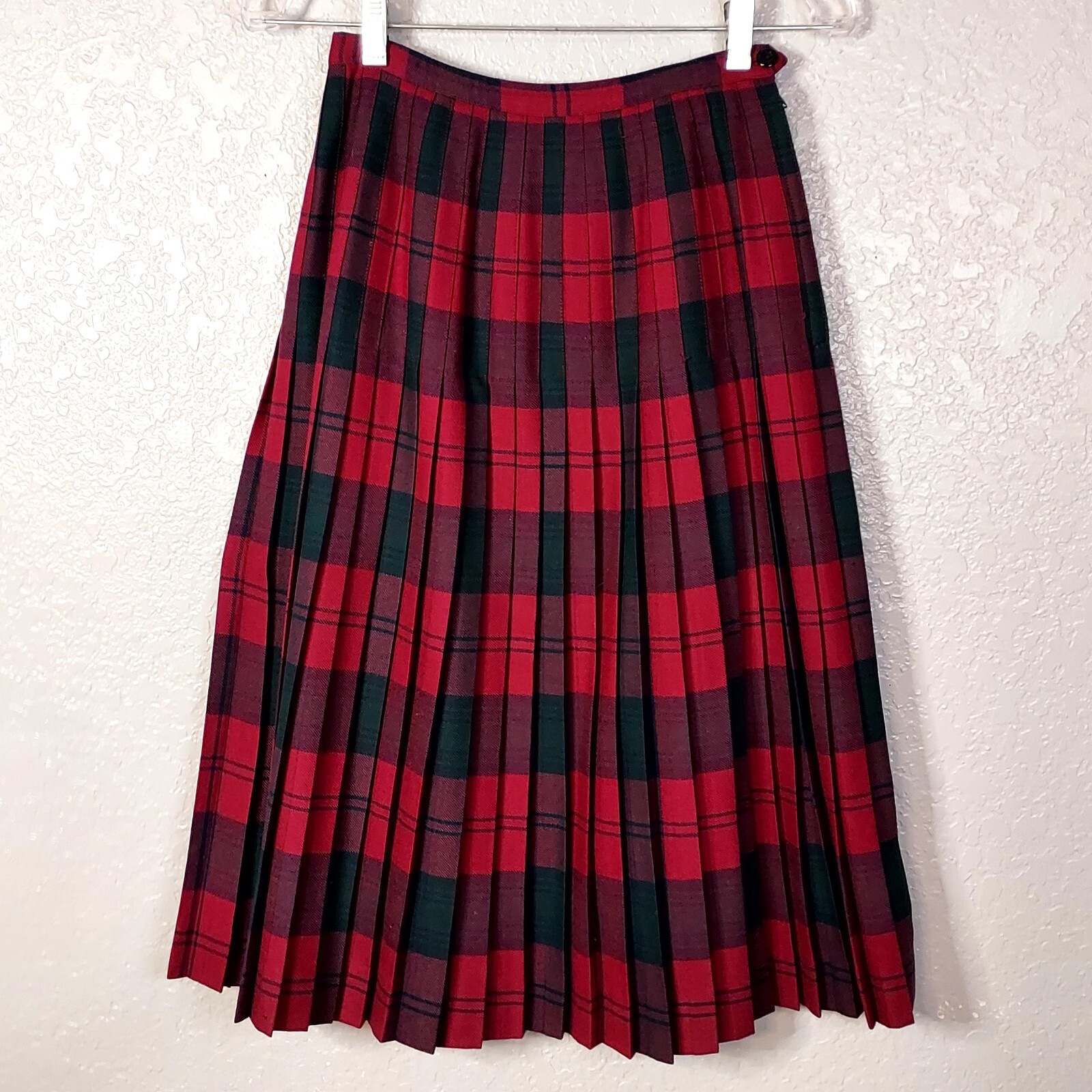 Vintage Cable Car Clothiers Wool Skirt Pleated Plaid … Gem