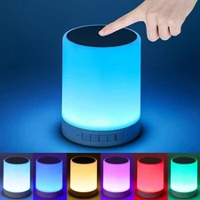 Night Light Bluetooth Speaker, Touch Bedside Lamp with Wireless Bluetooth Speake