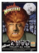Vintage 1997 Burger King Universal Studios Monsters Wolfman Figure NEW SEALED 