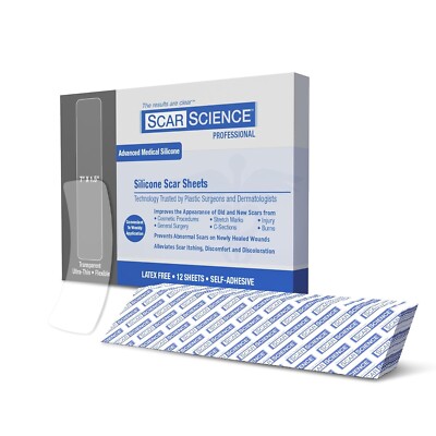 ScarScience Professional Silicone Scar Sheets -12 7'' Clear Silicone Sheets