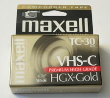 Maxwell VHS-C HGX-Gold TC30 min Blank Camcorder Video Tape New Sealed minute 30