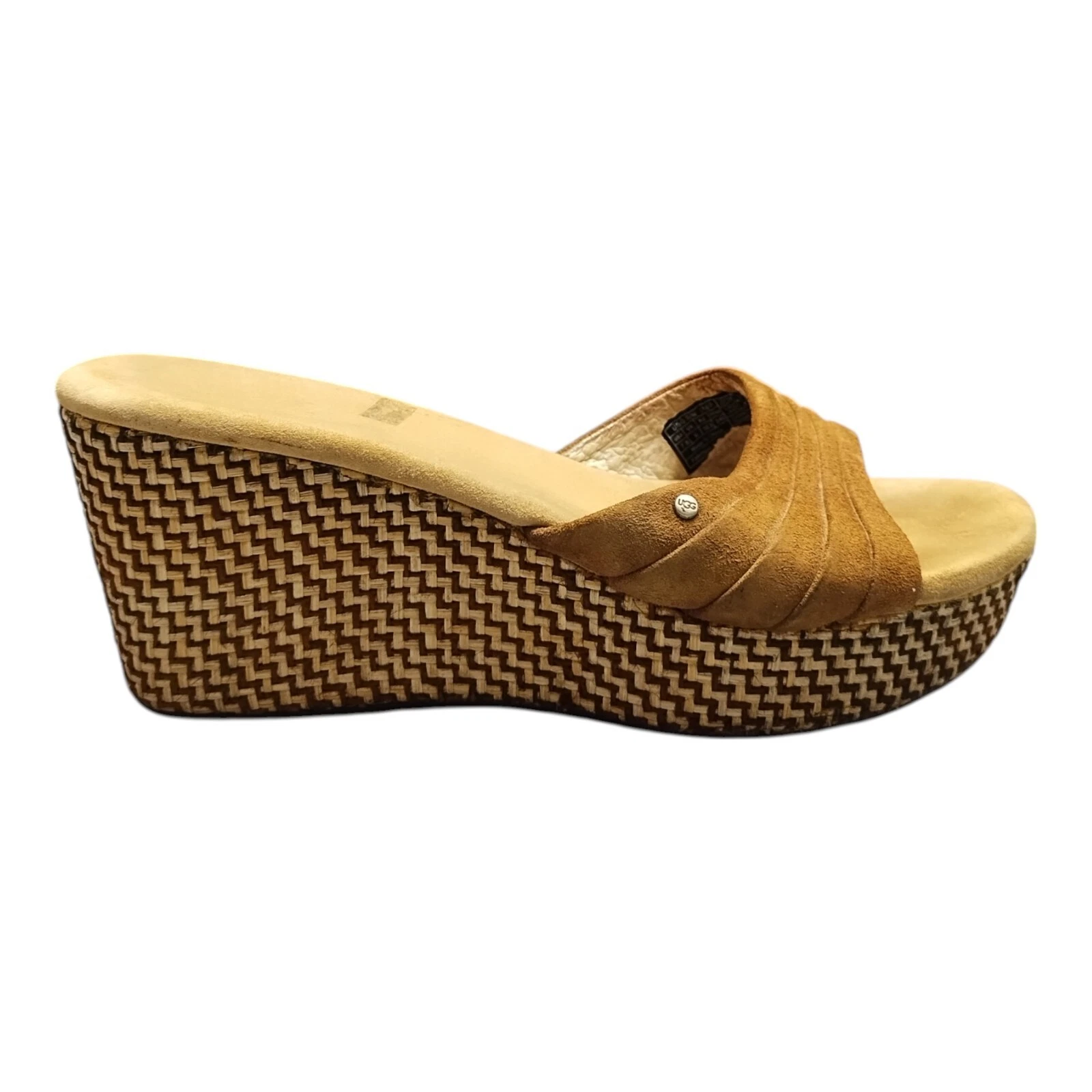 Sandali con zeppa UGG platform Alvina donna misura 7 5 pelle marrone punta aperta SN3100
