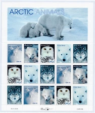 Scott #3292a (3288-3292) Arctic Animals Full Sheet of 15 Stamps - MNH
