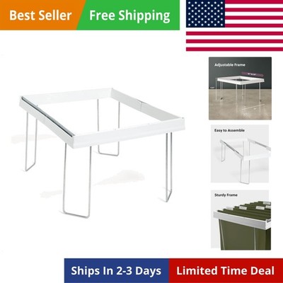 Adjustable Hanging File Folder Frames, 13  W x 9.25  H x 16 -24  L, White and...