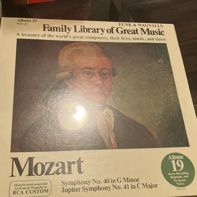 Funk & Wagnalls Family Library 19 Mozart Symphony 40 41 LP Vinyl 1977
