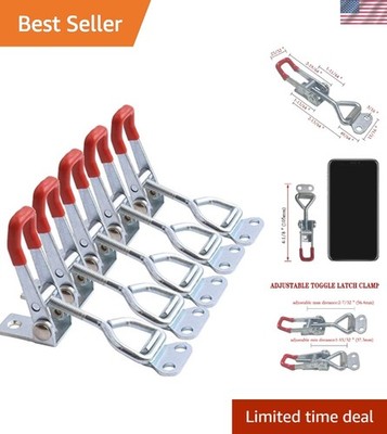 5-Pack Toggle Clamp Latch 4001   150Kg Capacity, Adjustable Steel Lock