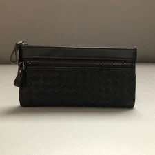 Genuine Leather Long Wallet Double Zip Phone Purse Passport Holder Travel Bag US