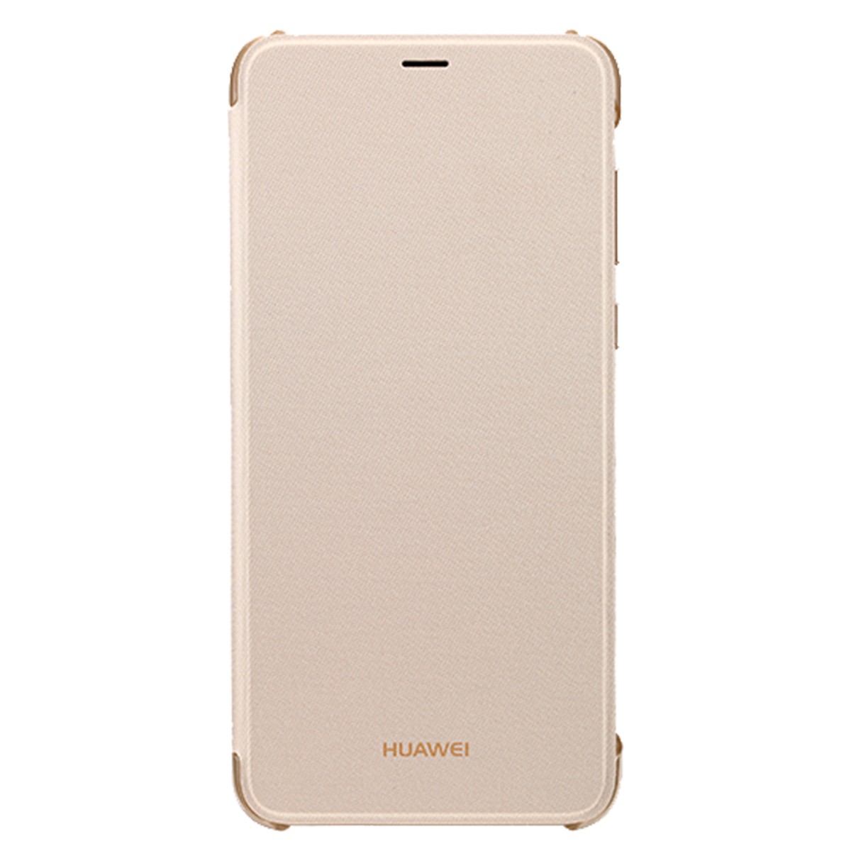 Étui antichocs Huawei P Smart avec rabat folio doré pour protection intégrale