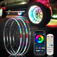4pcs/set 15.5" RGB LED Wheel Ring Lights Magic Dream Color Neon Rim Light with