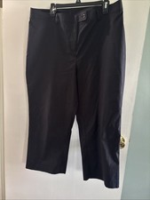 Lands End Women s Chino Style Crop Black Pants Size 18 E1