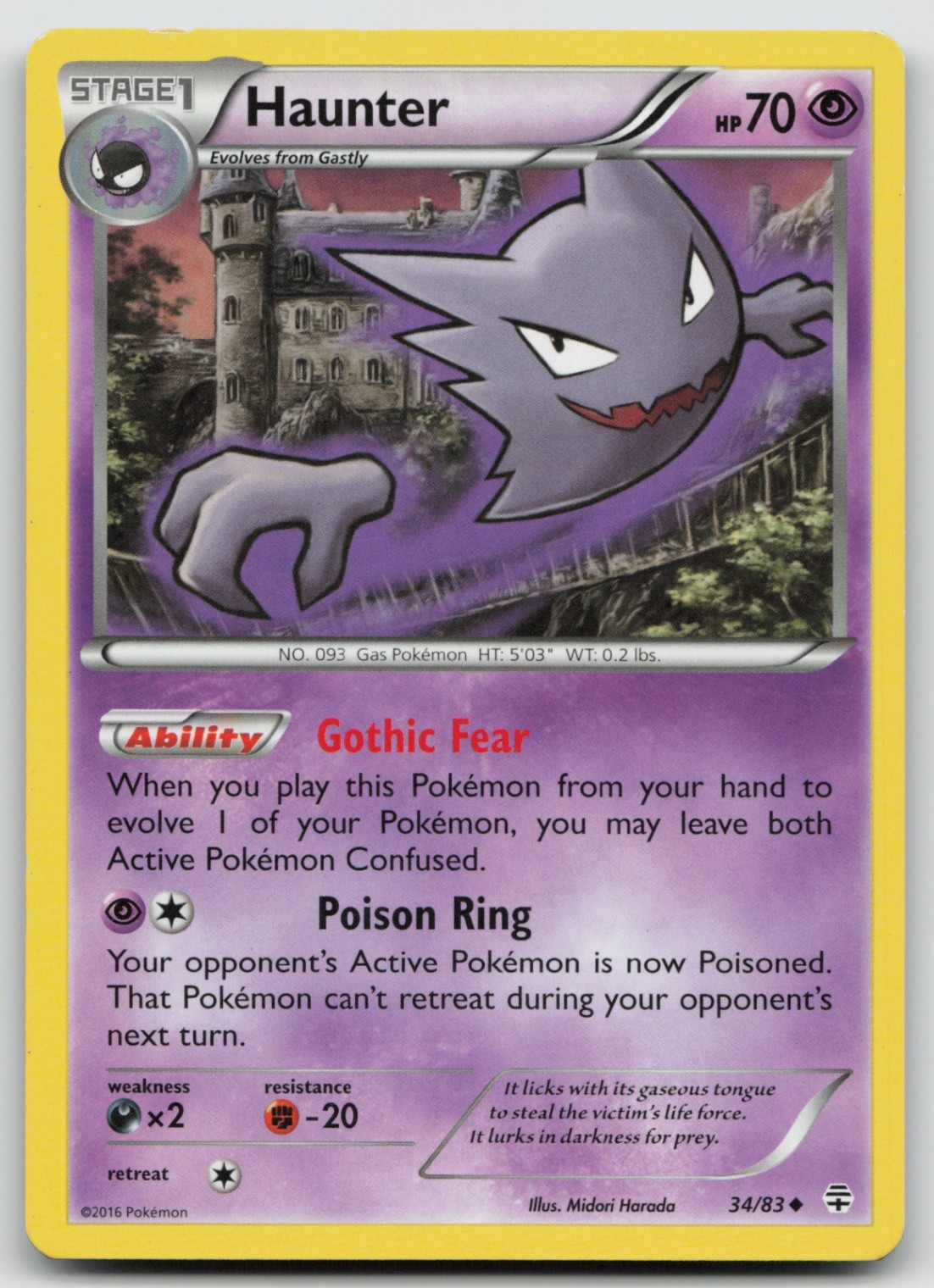 Pokemon Card Haunter Uncommon Generations 34/83