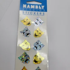 Vintage Holo Stickers Theater Comedy tragedy face mask 1 sheet 