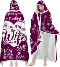 to My Wife Fleece Wearable Blanket Hoodie - Wifey Gift from Husband