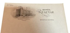 Hotel Resetar Watsonville California Ray J Dwyer Letterhead Stationery Sheet E1