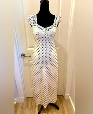 NWT Thirty Thirty ivory & black Polka Dot Lace Dress- M