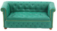 Puppenhaus GrüNes Leder Chesterfield Sofa Settee Jbm Miniatur Wohnzimmer
