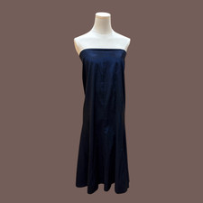 Vintage Xscape Strapless Gown Navy Blue Size 6P Y2K Formal Dress