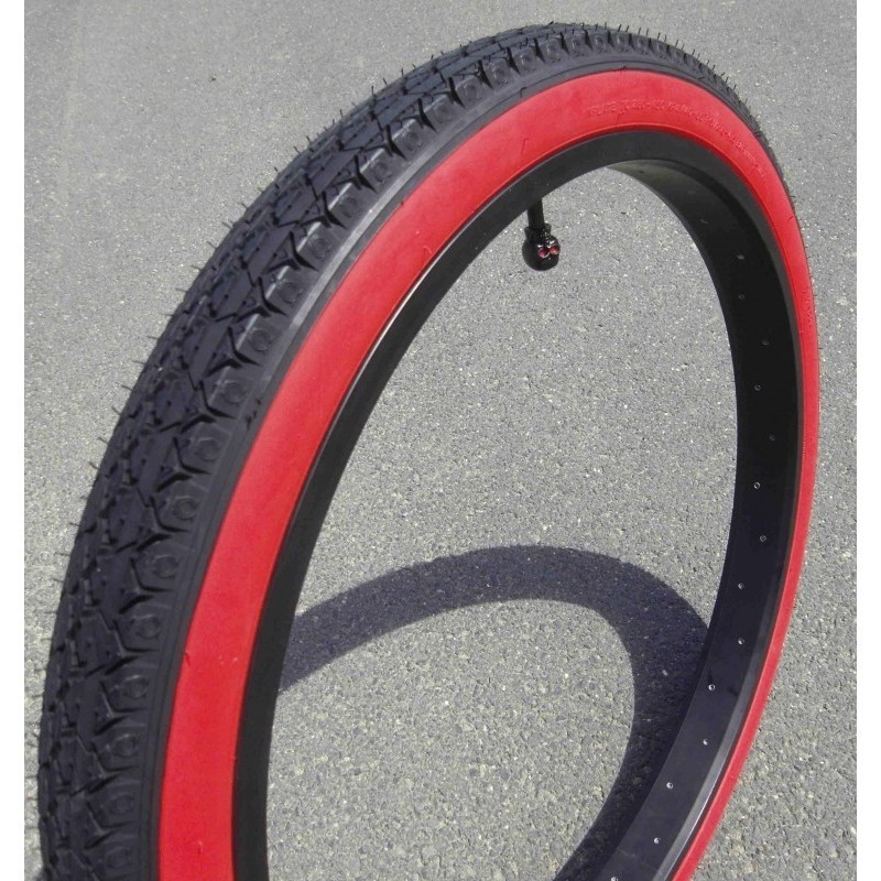 Pneu Cruiser Noir 26 x 2.125 Flanc Rouge 57-559 pour Vélo Chopper Américain
