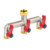Wasserverteiler 3-Wege Gartenschlauch Adapter Messing Mit Regulierfunktion
